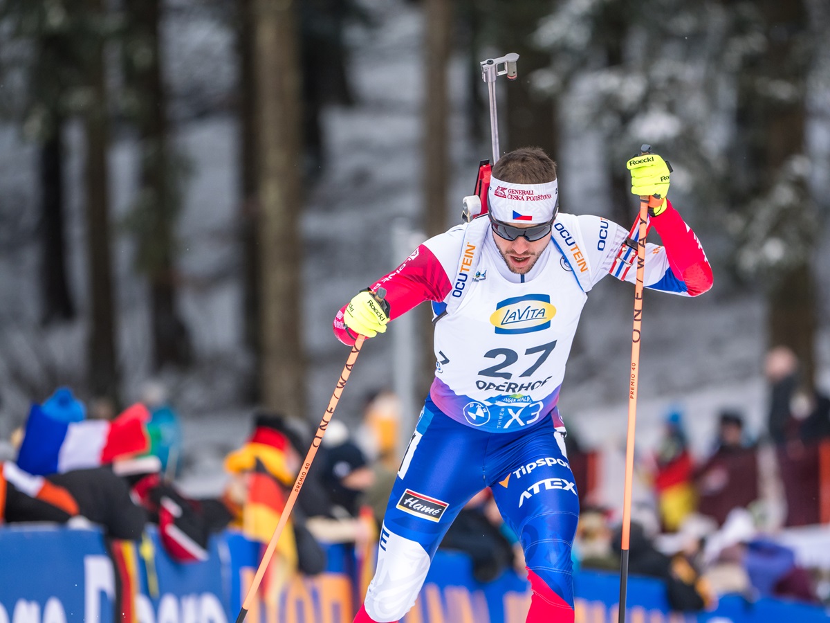 Michal Krčmář a Adam Václavík, stíhací závod mužů, SP Oberhof 2025